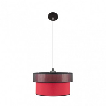 Distribuidor - Lâmpadas Diversas | Colgantes Moderno | COLGANTE FELIX NEGRO/ROJO 1XE27 REGX40X40 CM Ref: 172994007